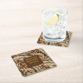 Dessous-de-verre Carré En Papier Earth Tones Christmas Joyeux Motif#21 ID1009 (En situation)