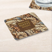 Dessous-de-verre Carré En Papier Earth Tones Christmas Joyeux Motif#21 ID1009 (Incliné)