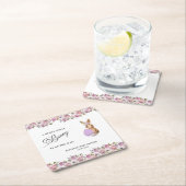 Dessous-de-verre Carré En Papier Easter Drinks Baby Shower  (En situation)