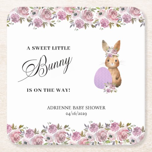 Dessous-de-verre Carré En Papier Easter Drinks Baby Shower  (Devant)