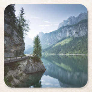 Dessous-de-verre Carré En Papier Eau   Lac Gosau Salzkammergut Autriche