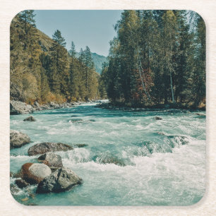 Dessous-de-verre Carré En Papier Eau   Rivière Kucherla, Altaï
