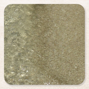 Dessous-de-verre Carré En Papier Eau sur la plage II Photographie de nature abstrai