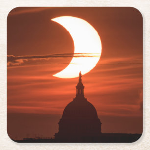 Dessous-de-verre Carré En Papier Éclipse solaire 2021