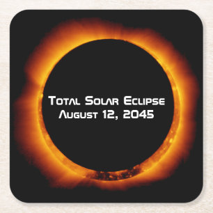 Dessous-de-verre Carré En Papier Éclipse solaire totale 2045