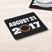 Dessous-de-verre Carré En Papier Éclipse solaire totale 21 août 2017 (Incliné)