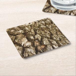 Dessous-de-verre Carré En Papier Écorce d'arbre II motif texturé naturel