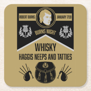 Dessous-de-verre Carré En Papier Ecosse Burns Night