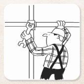 Dessous-de-verre Carré En Papier Écran avec échafaudage (Devant)