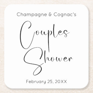 Dessous-de-verre Carré En Papier Écran moderne Couples Douche