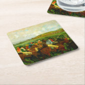 Dessous-de-verre Carré En Papier Edgar Degas Équitation (Incliné)