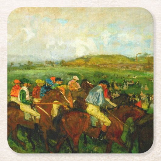 Dessous-de-verre Carré En Papier Edgar Degas Équitation (Devant)