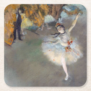 Dessous-de-verre Carré En Papier Edgar Degas - L'Étoile / Danseuse sur la scène