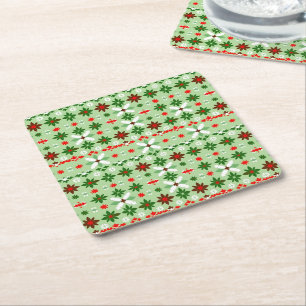 Dessous-de-verre Carré En Papier Édition de Noël 4 de Fair Isle scandinave