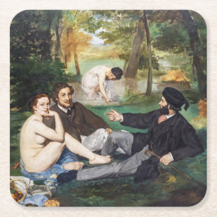 Dessous-de-verre Carré En Papier Edouard Manet - Le déjeuner sur l'herbe