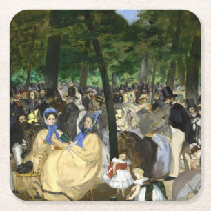 Dessous-de-verre Carré En Papier Edouard Manet - Musique dans les jardins des Tuile