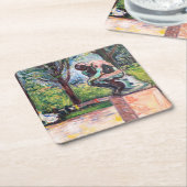 Dessous-de-verre Carré En Papier Edvard Munch - Le penseur de Rodin (Incliné)