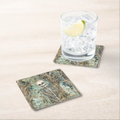 Dessous-de-verre Carré En Papier Éffrayant Halloween Skeleton Dessous de verre papi (En situation)