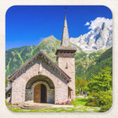 Dessous-de-verre Carré En Papier Église de Chamonix (Devant)