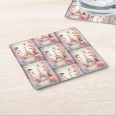 Dessous-de-verre Carré En Papier Eiffel Tower Butterflies and Flowers (Incliné)