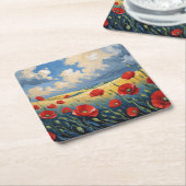 Dessous-de-verre Carré En Papier El susurro del viento en las amapolas (Incliné)