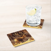 Dessous-de-verre Carré En Papier Élans Taureau (En situation)