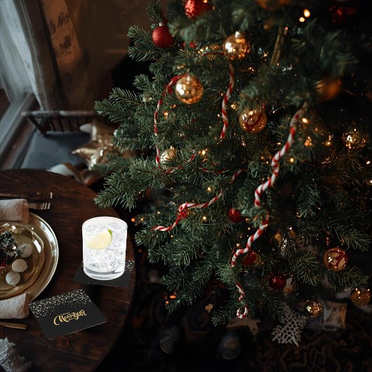 Dessous-de-verre Carré En Papier Elegant Black Paper Coaster