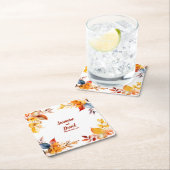 Dessous-de-verre Carré En Papier Elégant cadre d'automne : Dessous de verre Mariage (En situation)