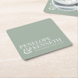 Dessous-de-verre Carré En Papier Élégant Classique Simple Mariage personnalisé Dust