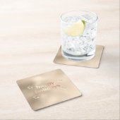 Dessous-de-verre Carré En Papier Élégant cuivre rose or Joyeux vacances Noël (En situation)