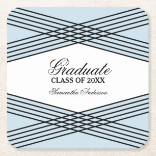 Dessous-de-verre Carré En Papier Élégant Dessous de verre de graduation bleu déco