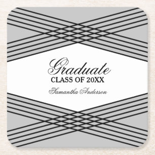 Dessous-de-verre Carré En Papier Élégant Dessous de verre de Graduation Déco Grey