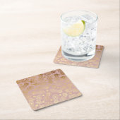 Dessous-de-verre Carré En Papier élégant faux or ananas motif pois (En situation)