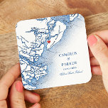 Dessous-de-verre Carré En Papier Elégant Hilton Head Island Map Marine Blue Mariage<br><div class="desc">Ajoutez une touche de charme côtier à votre mariage grâce à notre Dessous de verre de boisson papier bleu marine! Cet ajout exquis incarne l'esprit de votre Hilton Head, la célébration de SC. Parfait pour les meilleurs lieux de Hilton Head : Harbour Town Yacht Club, Sea Pines Resort, Sonesta Resort,...</div>