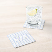 Dessous-de-verre Carré En Papier Elégant Mariage côtier marin bleu (En situation)