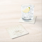 Dessous-de-verre Carré En Papier Élégant Mariage de la Couronne Gold Fairytale (En situation)