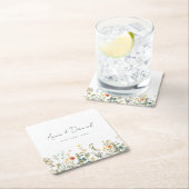 Dessous-de-verre Carré En Papier Élégant Mariage Fleur sauvage (En situation)