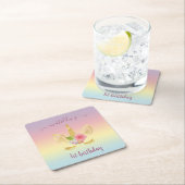 Dessous-de-verre Carré En Papier Élégant mignon premier anniversaire parties scinti (En situation)