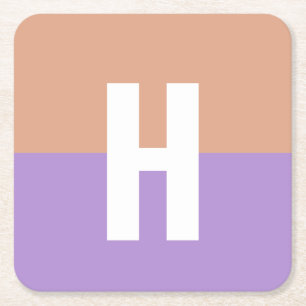 Dessous-de-verre Carré En Papier Élégant Pastel Colorblock Monogramme Lettre initia