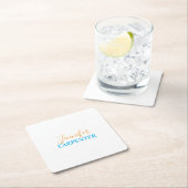 Dessous-de-verre Carré En Papier Élégant professionnel minimaliste moderne (En situation)