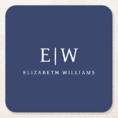 Dessous-de-verre Carré En Papier Élégant professionnel simple Monogramme minimalist (Devant)