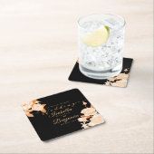 Dessous-de-verre Carré En Papier Élégant Rose chic Mariage (En situation)