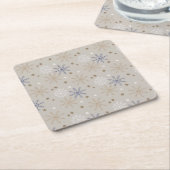 Dessous-de-verre Carré En Papier Elegant Snowflake Pattern Beige  (Incliné)