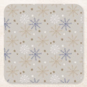 Dessous-de-verre Carré En Papier Elegant Snowflake Pattern Beige  (Devant)