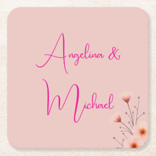 Dessous-de-verre Carré En Papier Élégant stylé tendance écriture manuscrite Nom du 