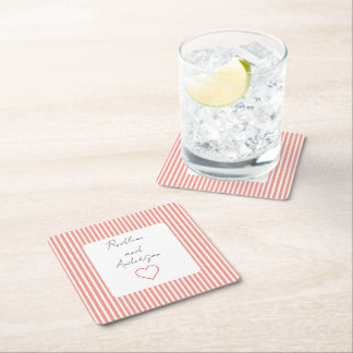 Dessous-de-verre Carré En Papier Elegant Tangerine Wedding