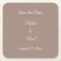 Élégant Taupe Save the Date