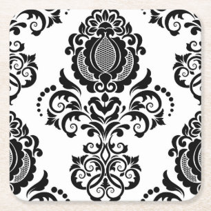 Dessous-de-verre Carré En Papier Elégant Vintage Damask Texture sans joint