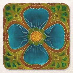Dessous-de-verre Carré En Papier Élégant Vintage élégant Art nouveau moderne