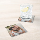 Dessous-de-verre Carré En Papier Elegant White M. et Mme Monogram Mariage photo (En situation)